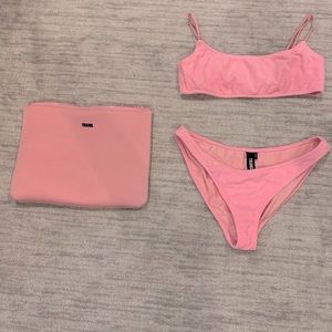 Mica Terry floss Triangl Pink Bikini with Bag included.